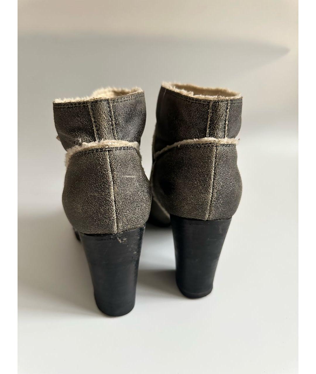 CHANEL Серые замшевые ботильоны, фото 5