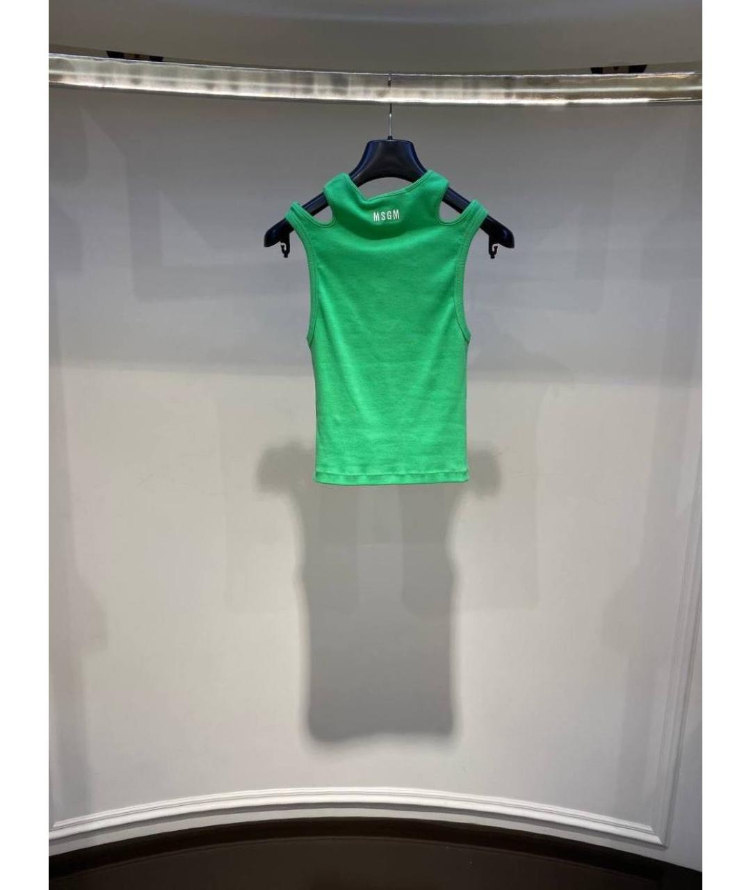 MSGM Зеленая хлопковая майка, фото 3