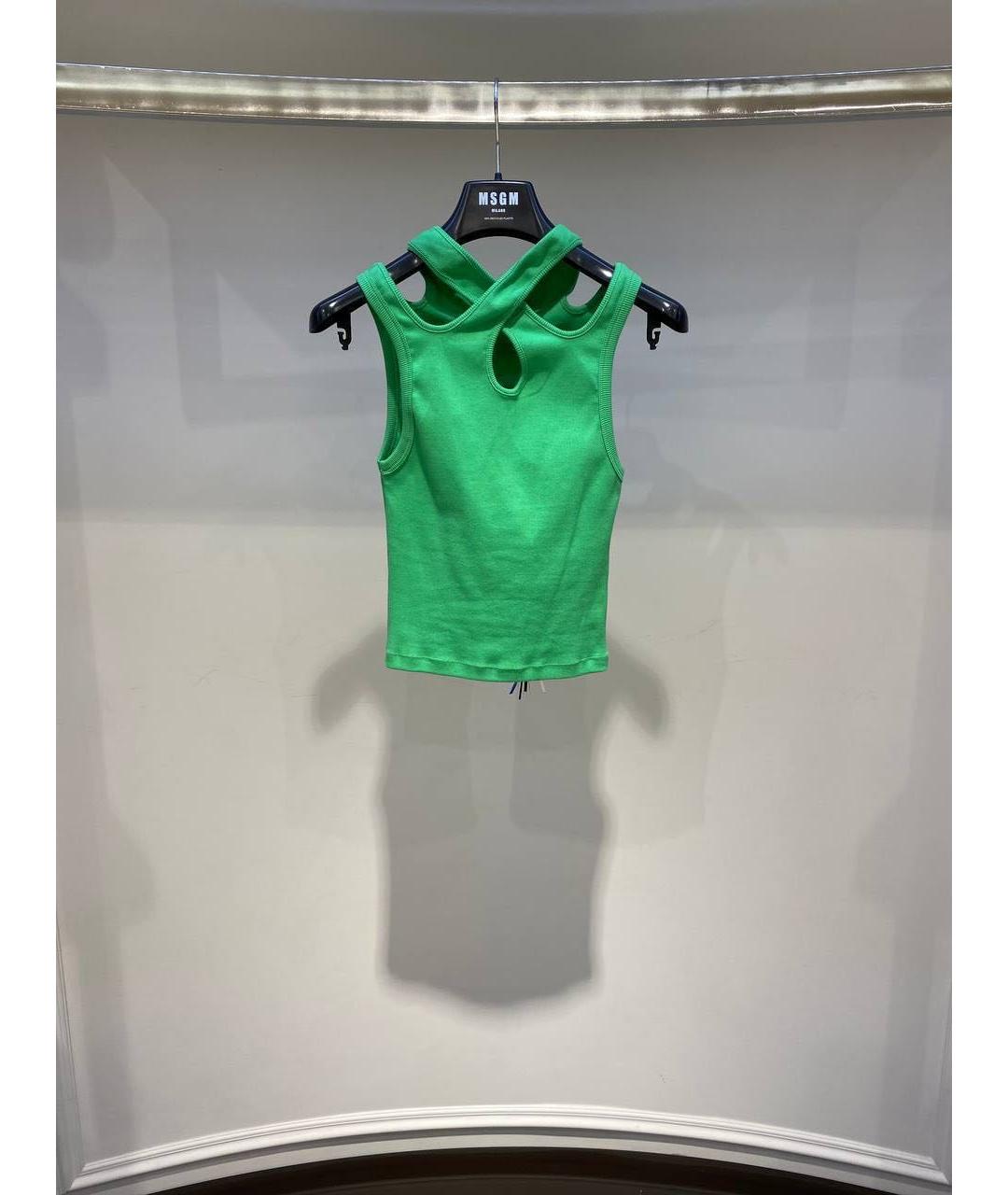 MSGM Зеленая хлопковая майка, фото 2