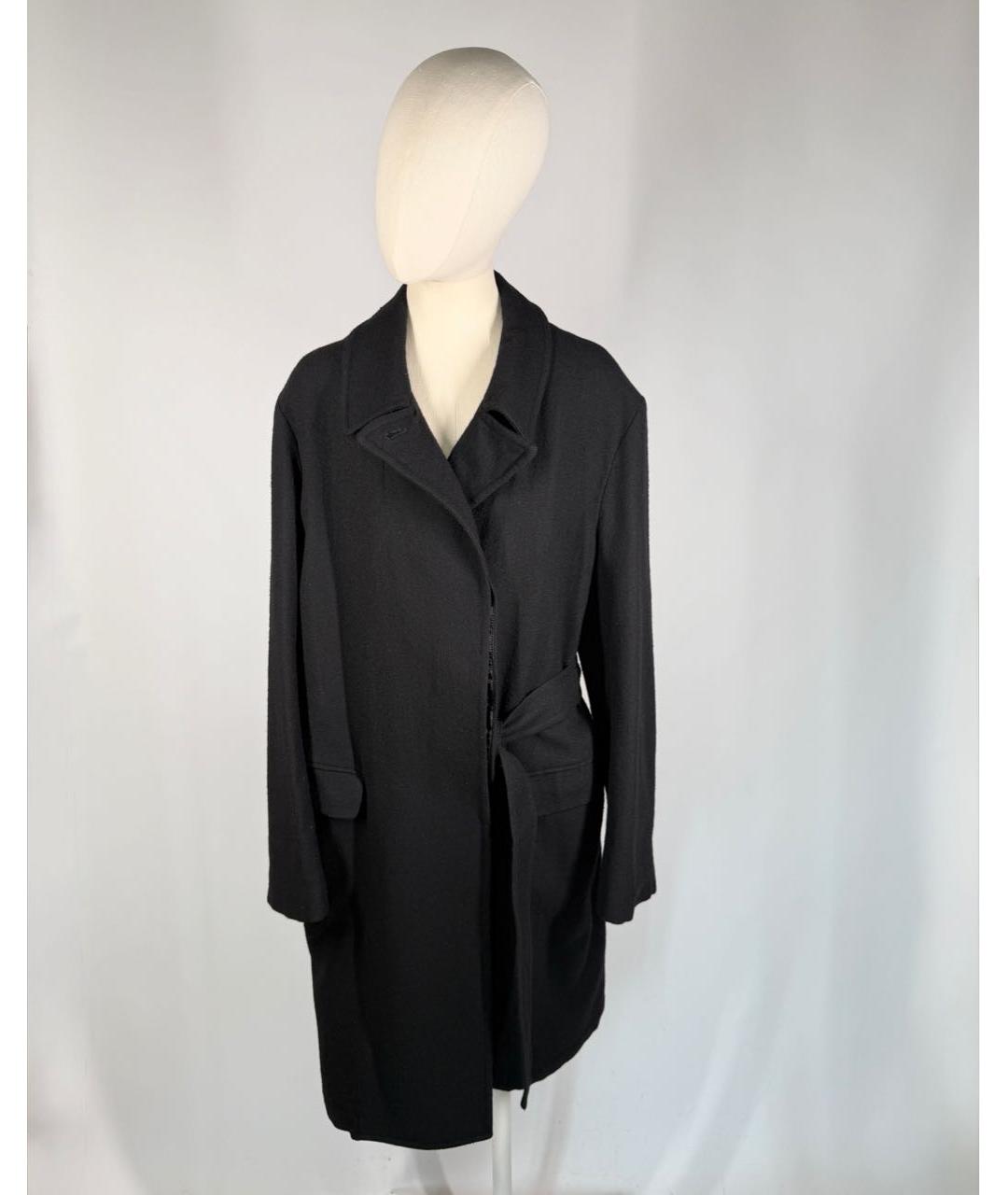 ANN DEMEULEMEESTER Черное шерстяное пальто, фото 9