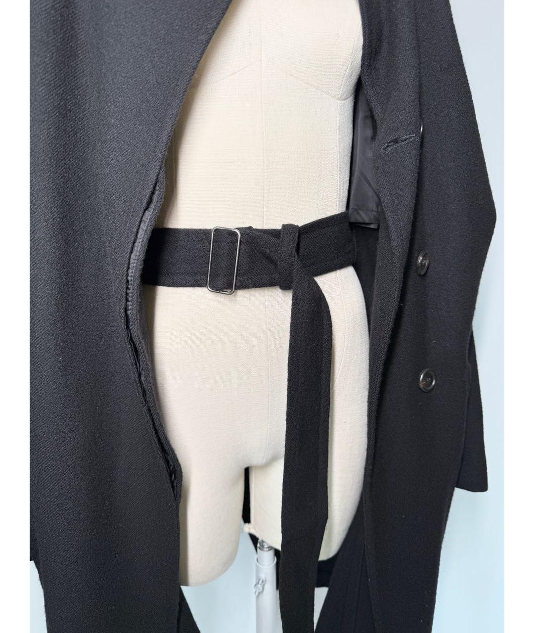 ANN DEMEULEMEESTER Черное шерстяное пальто, фото 7