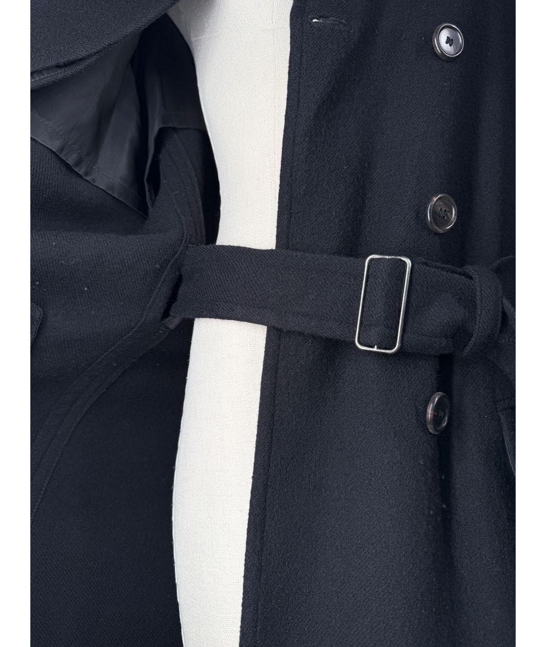 ANN DEMEULEMEESTER Черное шерстяное пальто, фото 3