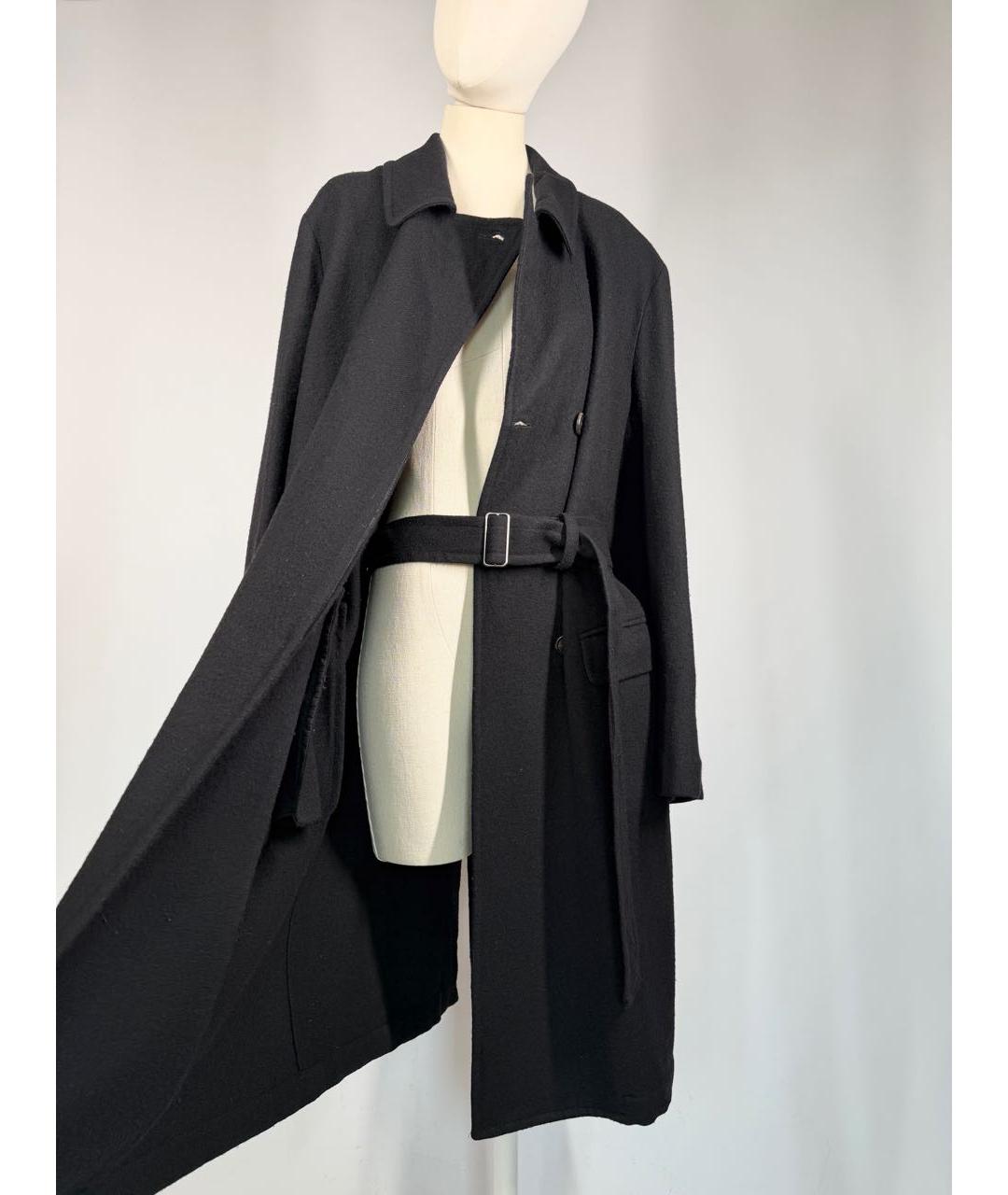 ANN DEMEULEMEESTER Черное шерстяное пальто, фото 6