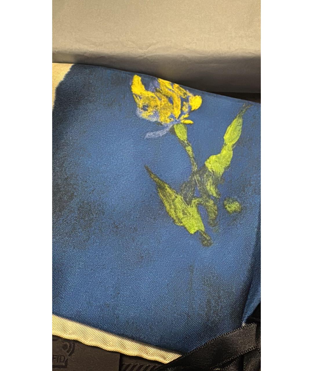 PRADA Синий шелковый платок, фото 5