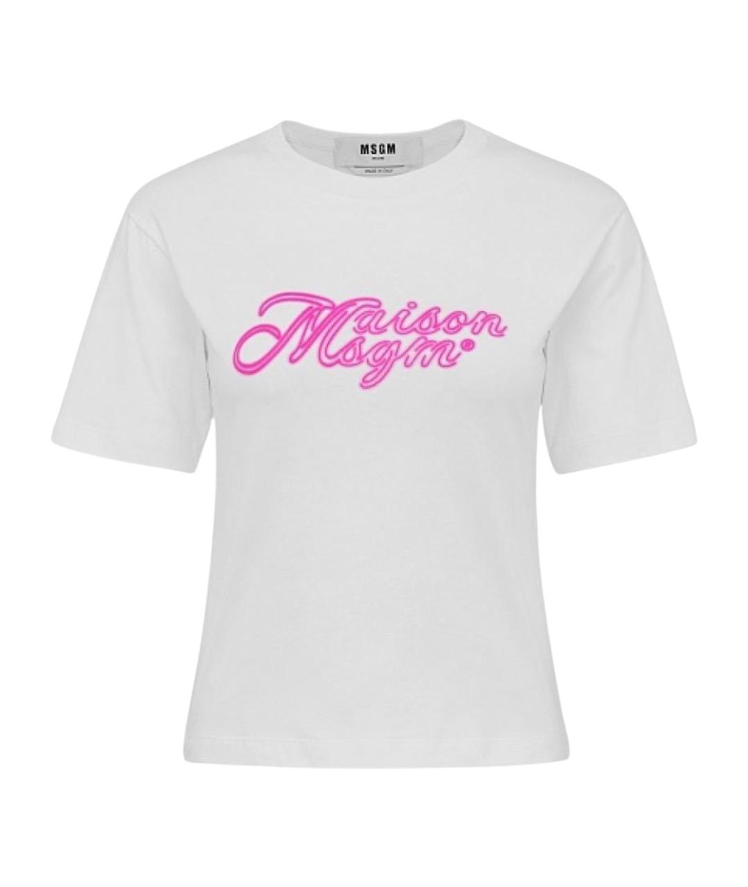 MSGM Белая хлопковая футболка, фото 1