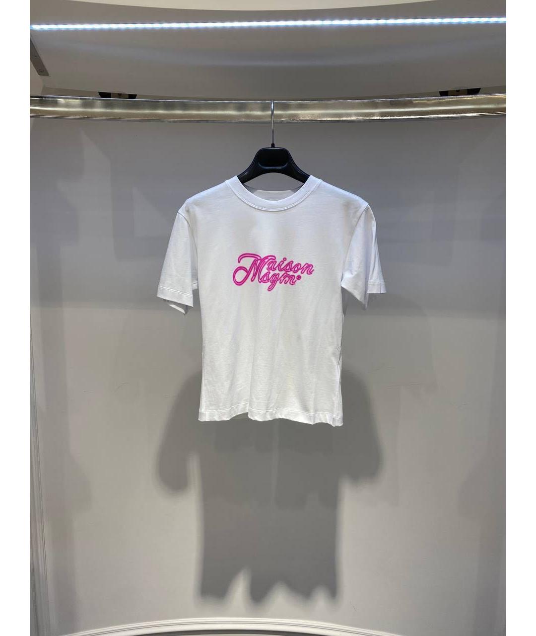 MSGM Белая хлопковая футболка, фото 2