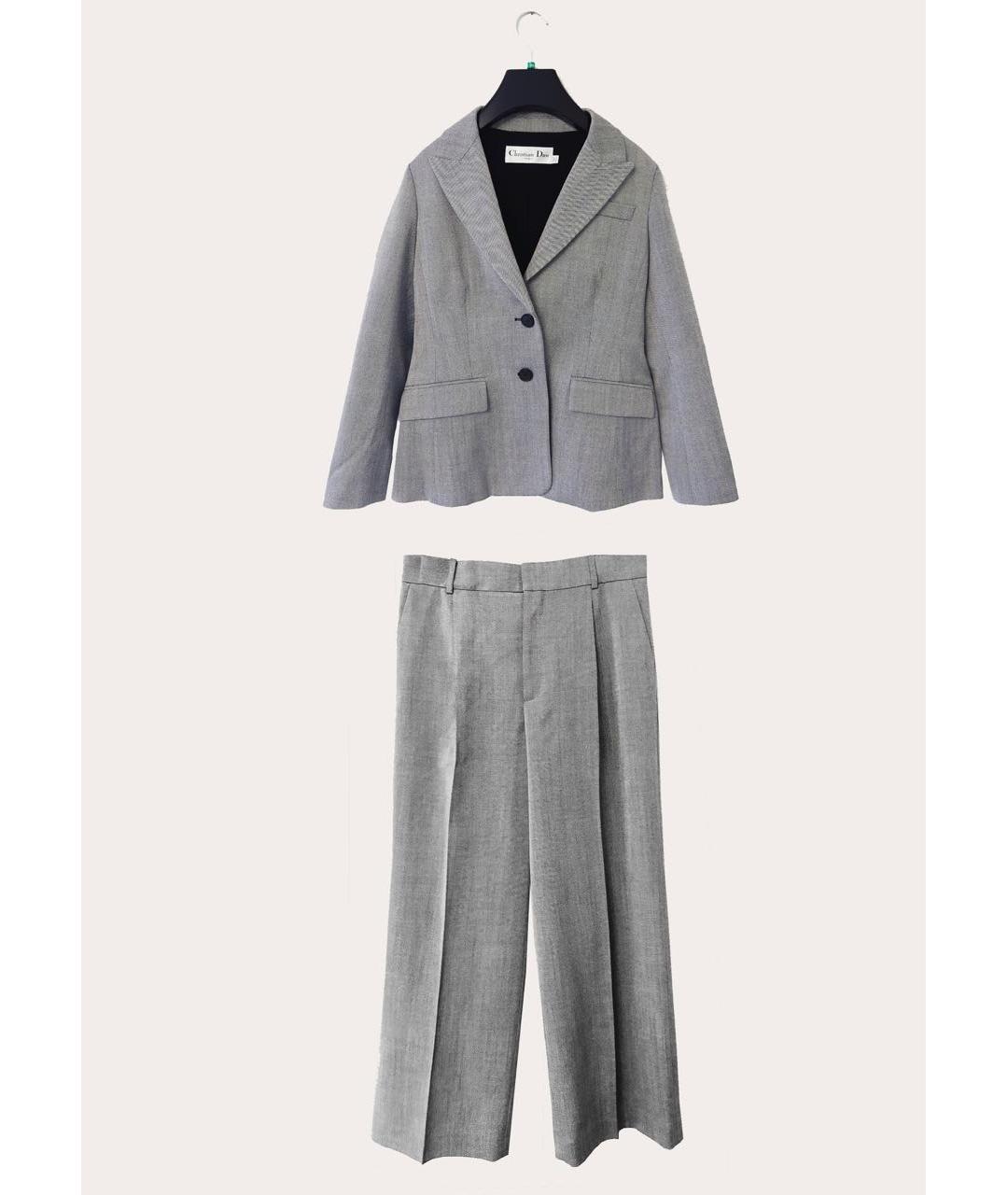 CHRISTIAN DIOR Серый шерстяной жакет/пиджак, фото 5