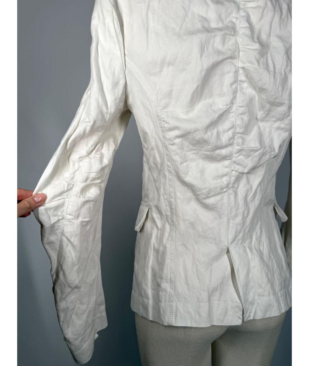 ANN DEMEULEMEESTER Белый хлопковый жакет/пиджак, фото 6