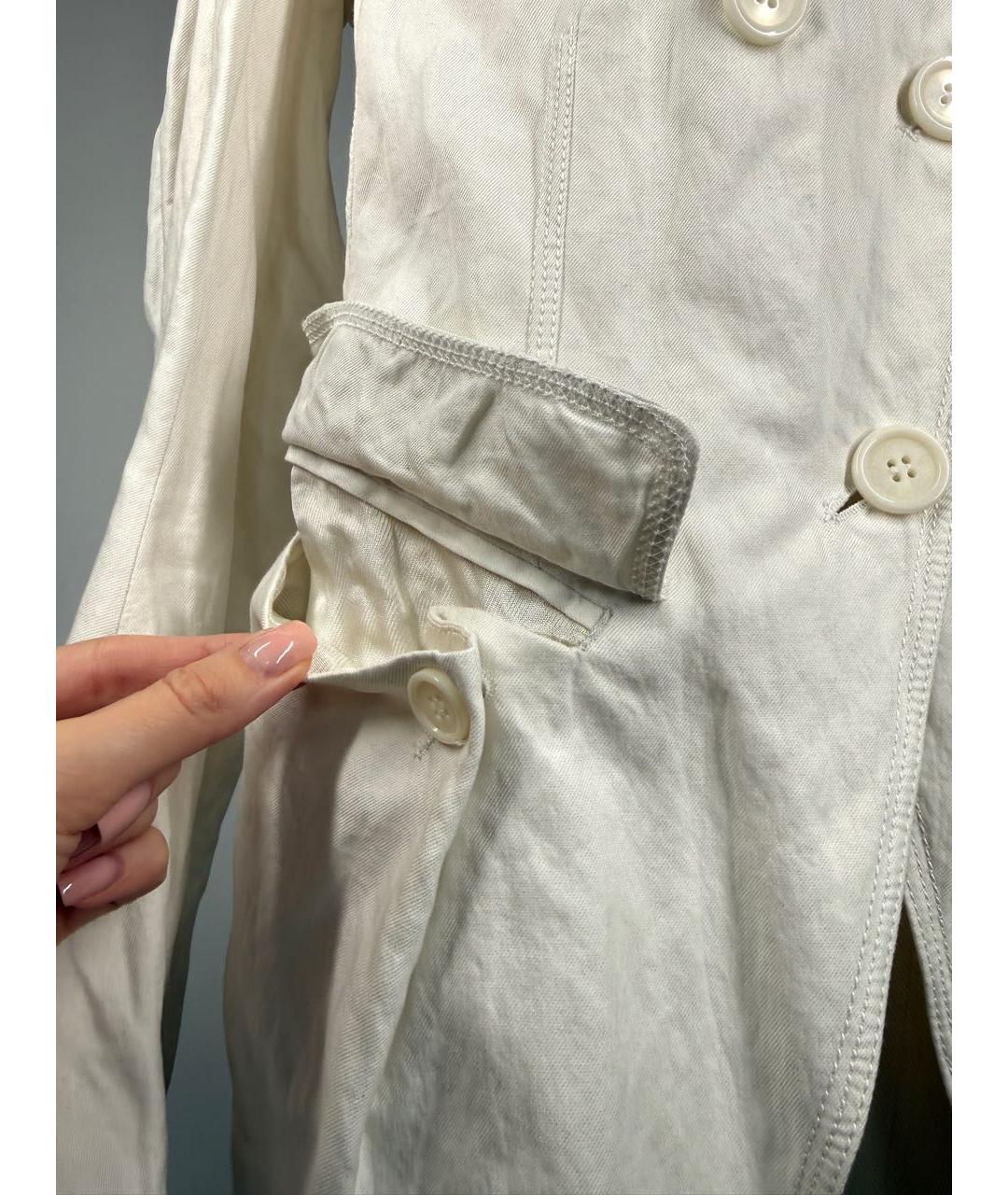 ANN DEMEULEMEESTER Белый хлопковый жакет/пиджак, фото 3