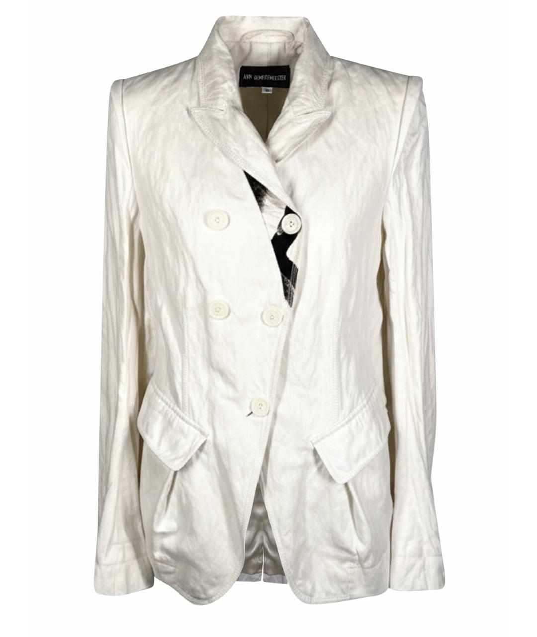 ANN DEMEULEMEESTER Белый хлопковый жакет/пиджак, фото 1