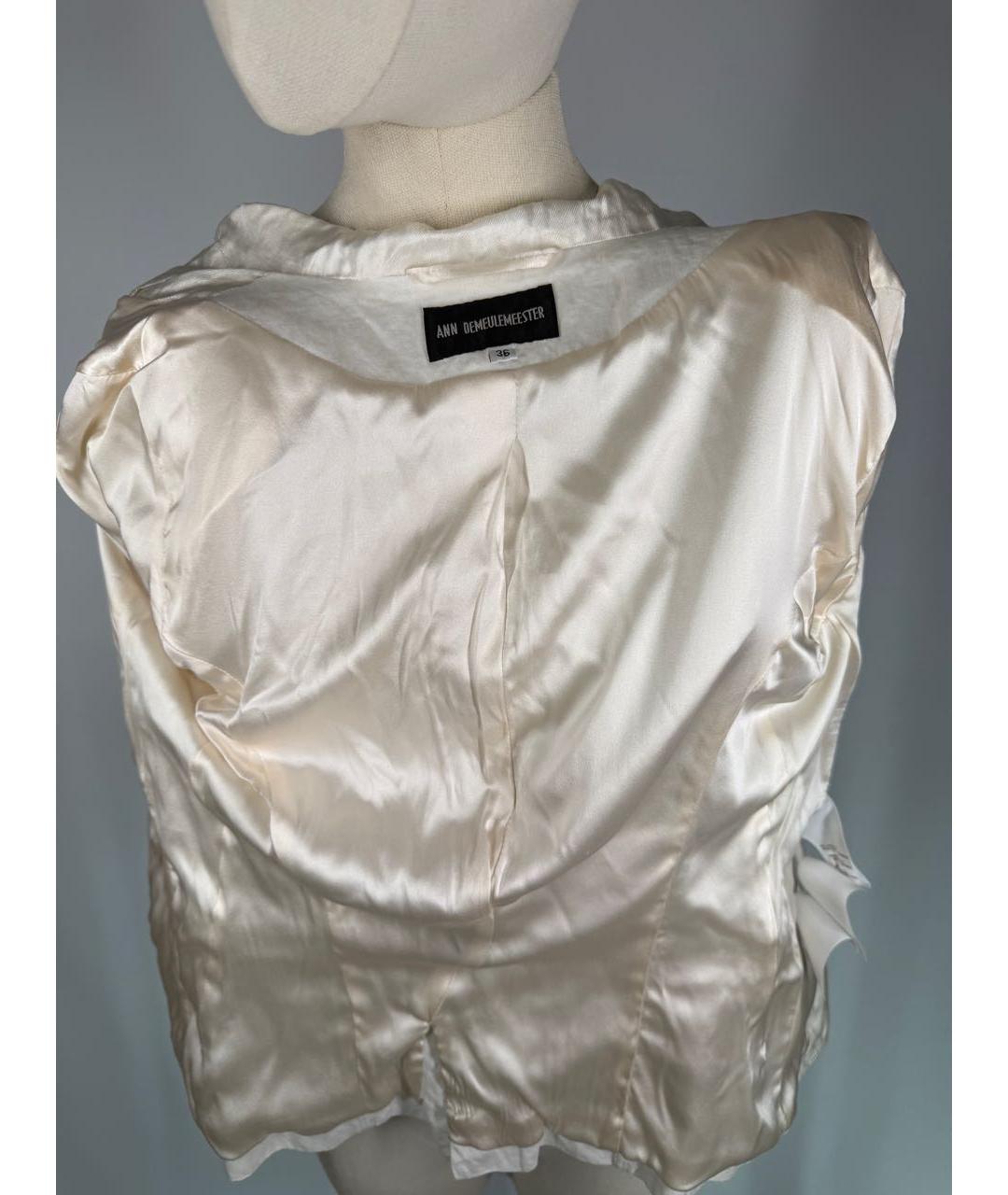ANN DEMEULEMEESTER Белый хлопковый жакет/пиджак, фото 8