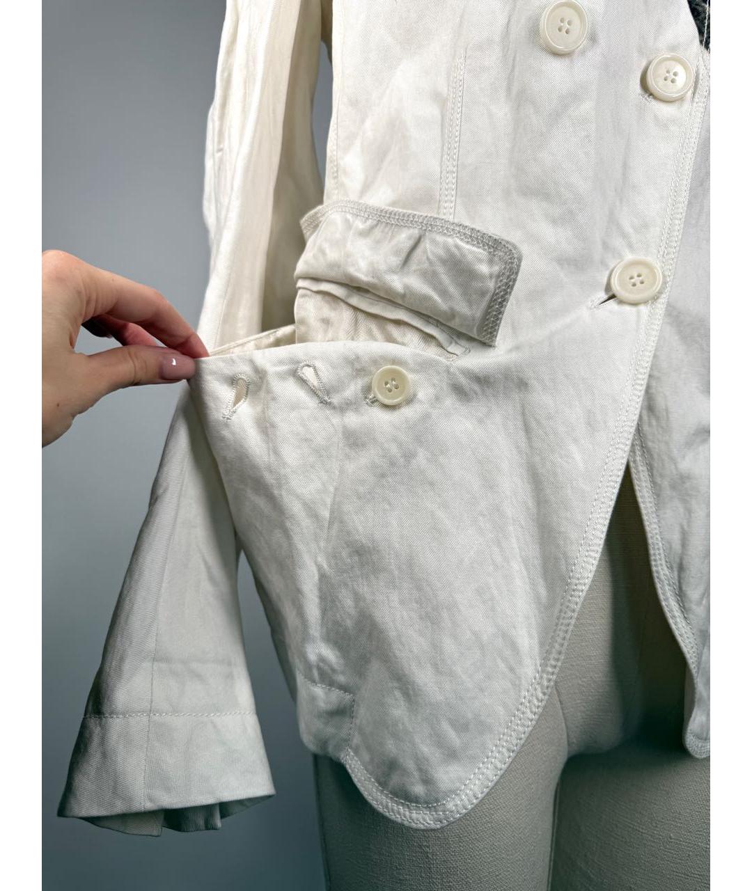 ANN DEMEULEMEESTER Белый хлопковый жакет/пиджак, фото 4