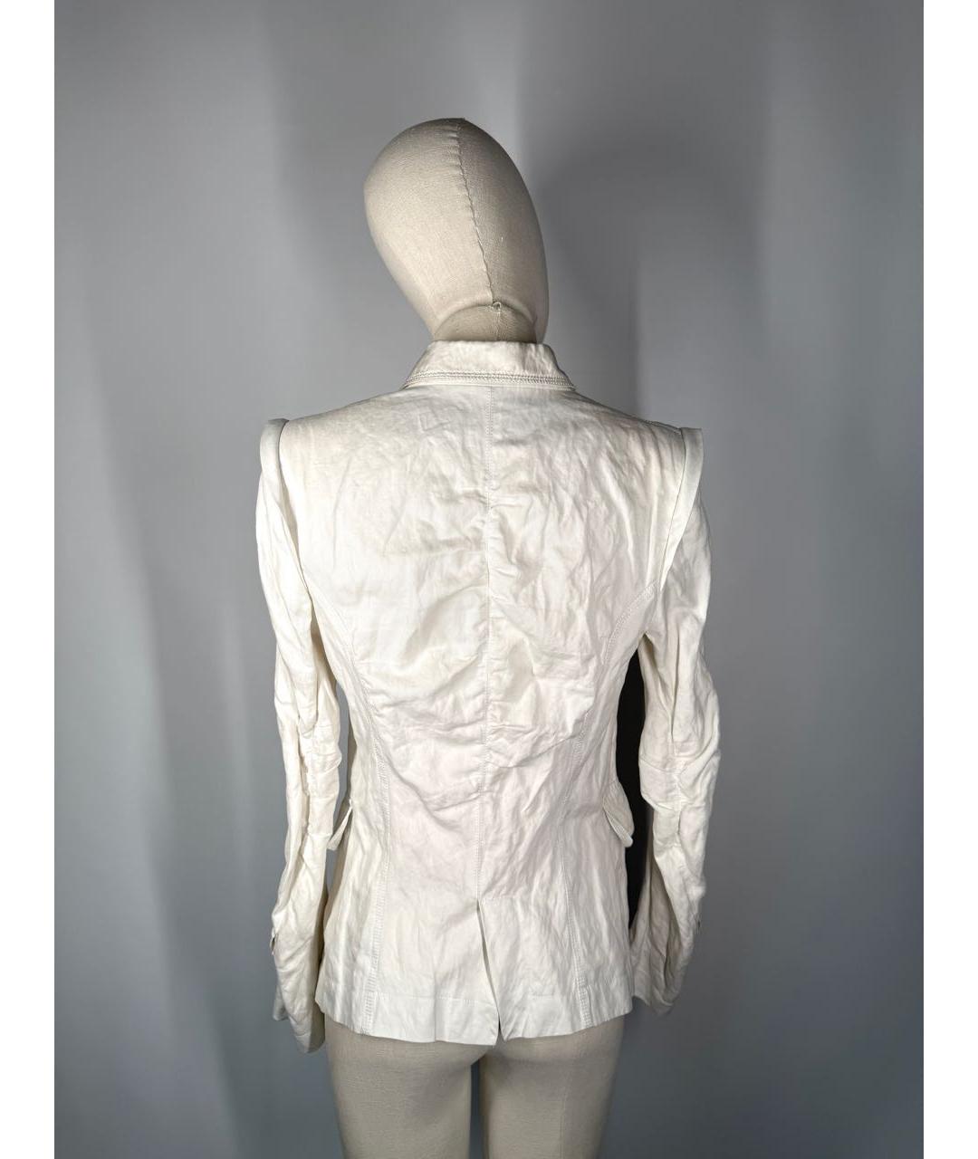 ANN DEMEULEMEESTER Белый хлопковый жакет/пиджак, фото 5