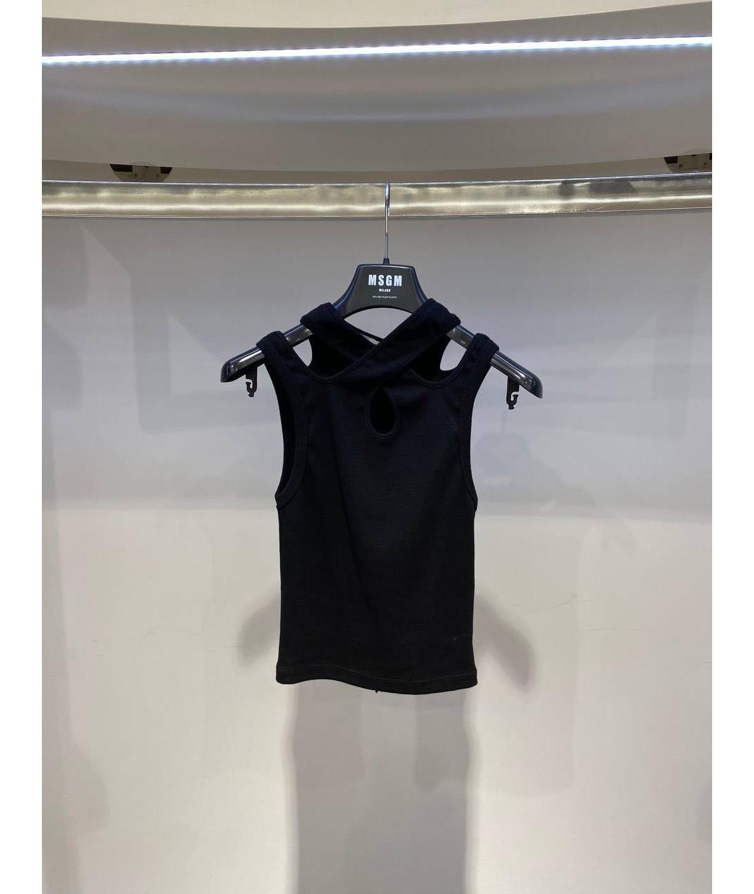 MSGM Черная хлопковая майка, фото 2