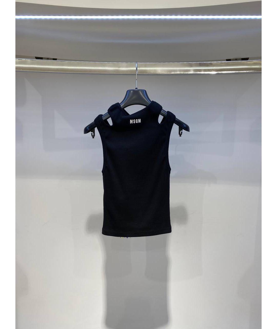 MSGM Черная хлопковая майка, фото 3
