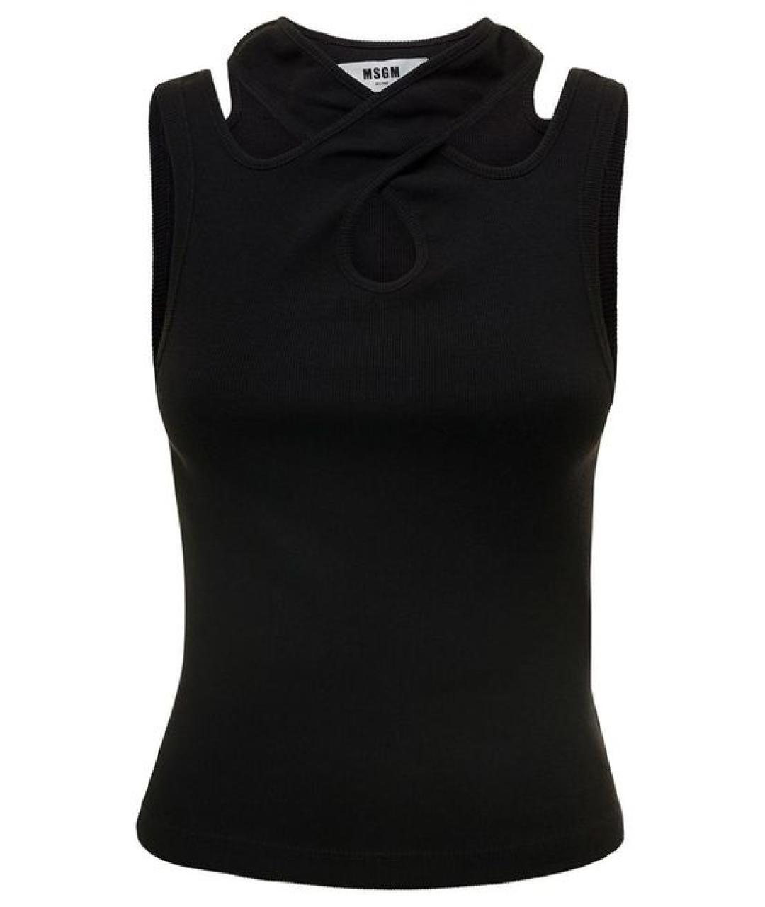 MSGM Черная хлопковая майка, фото 1