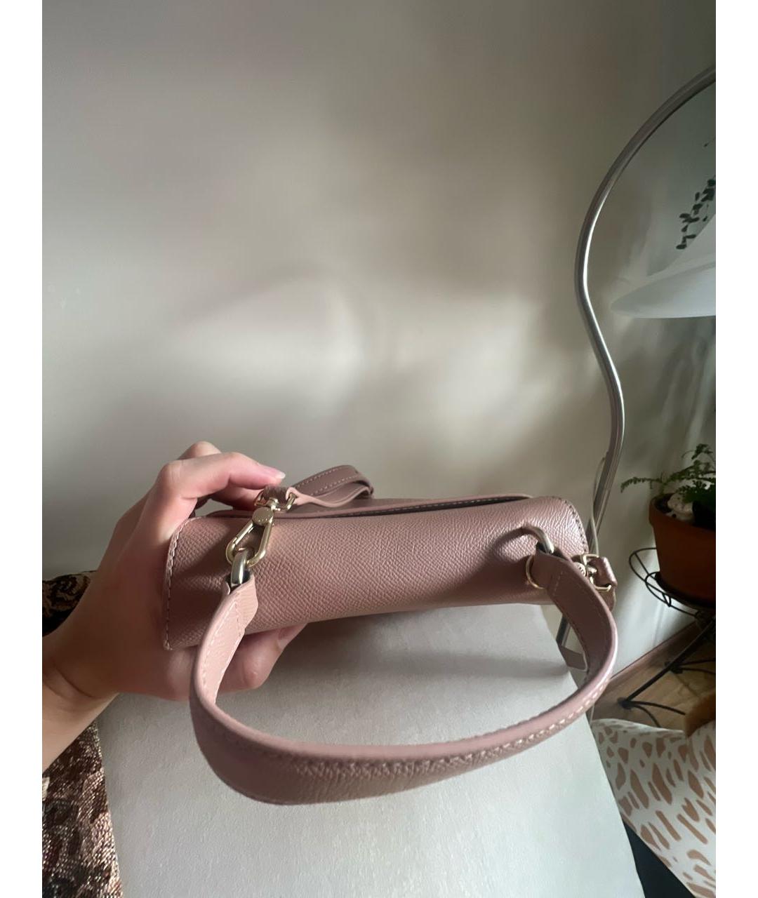 FURLA Розовая кожаная сумка с короткими ручками, фото 3