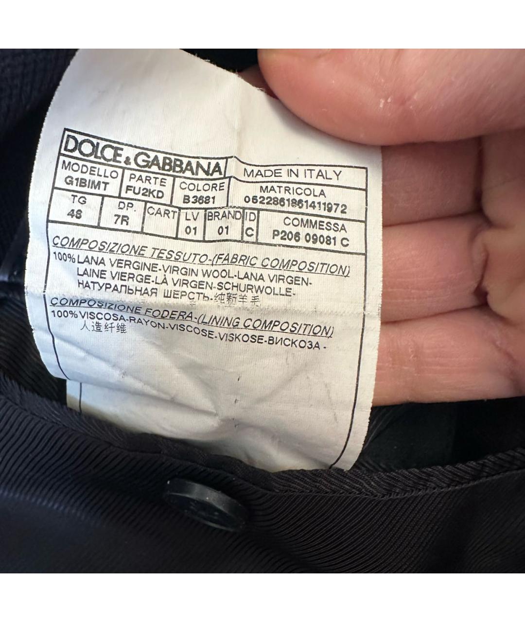 DOLCE&GABBANA Черный шерстяной пиджак, фото 7