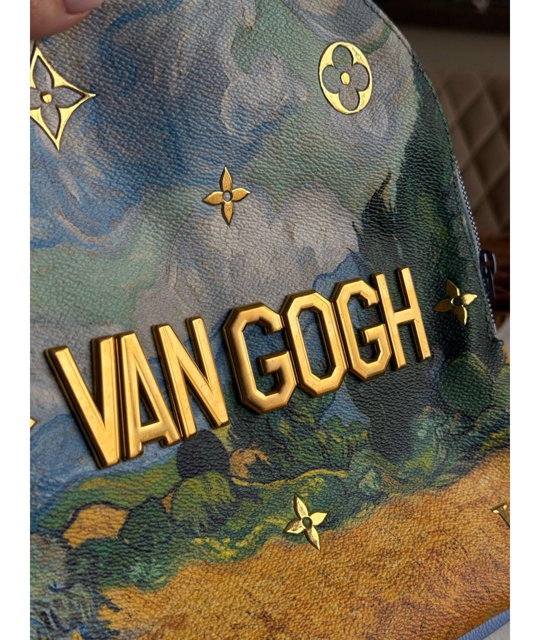 LOUIS VUITTON Голубой кожаный рюкзак, фото 7