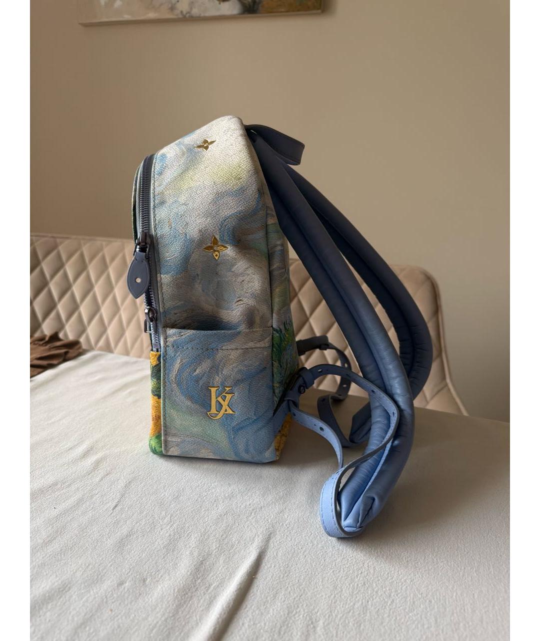 LOUIS VUITTON Голубой кожаный рюкзак, фото 2