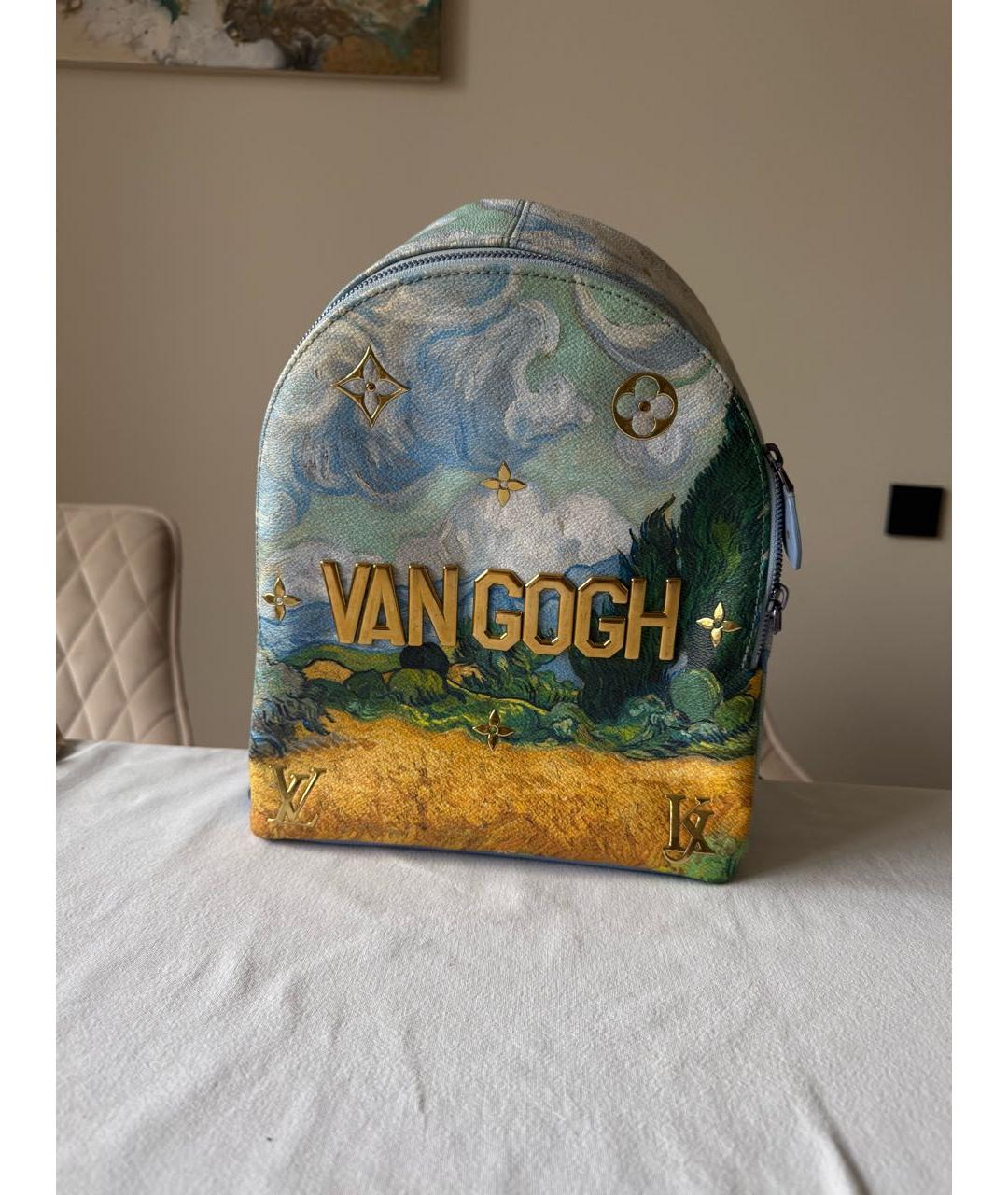 LOUIS VUITTON Голубой кожаный рюкзак, фото 8