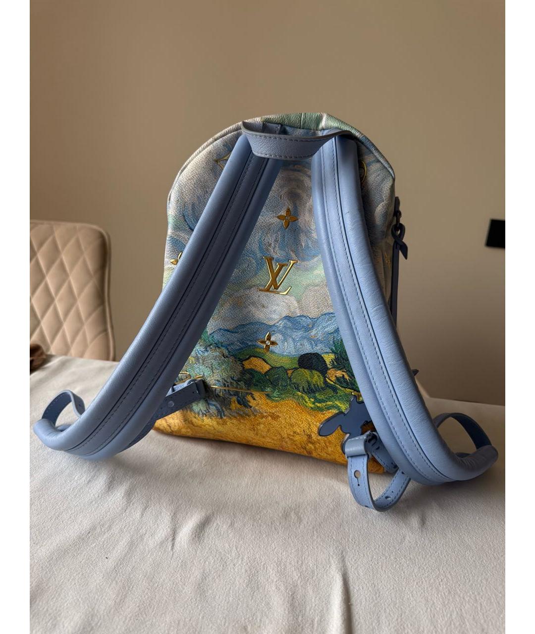 LOUIS VUITTON Голубой кожаный рюкзак, фото 3