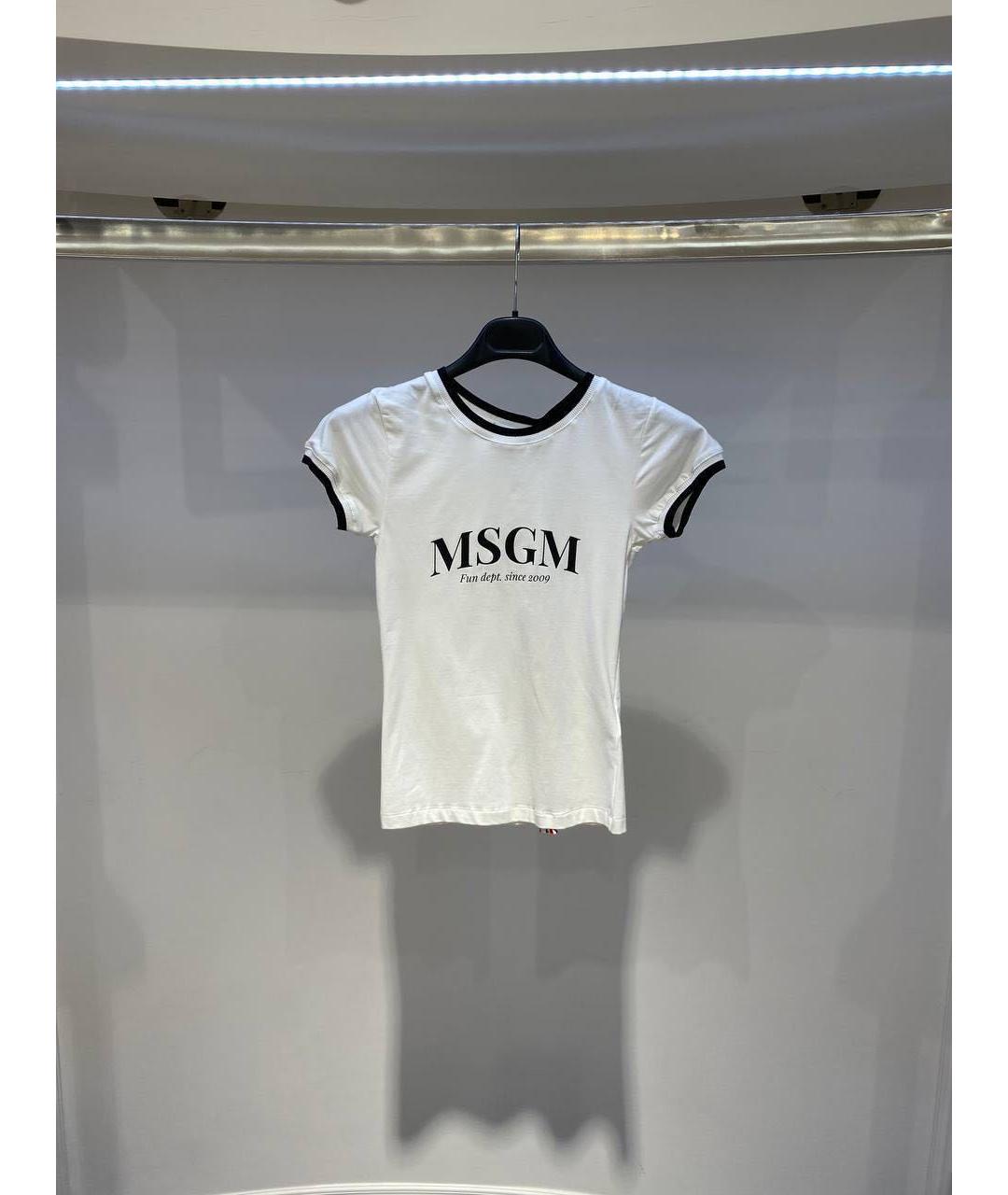 MSGM Белая хлопковая футболка, фото 3