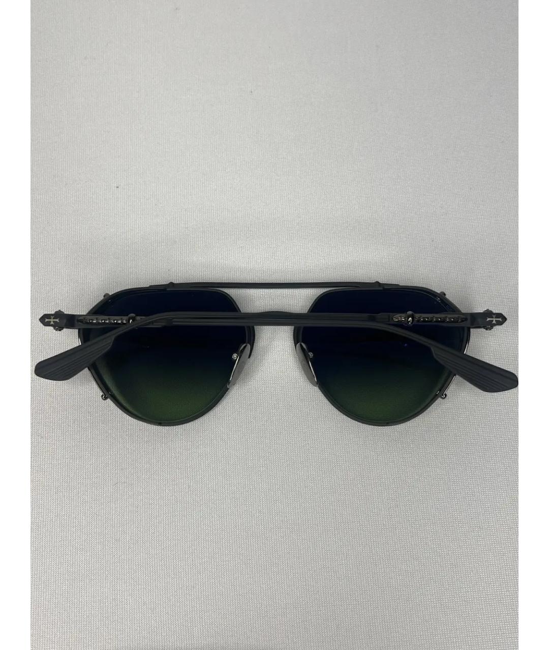 CHROME HEARTS Черные металлические солнцезащитные очки, фото 3
