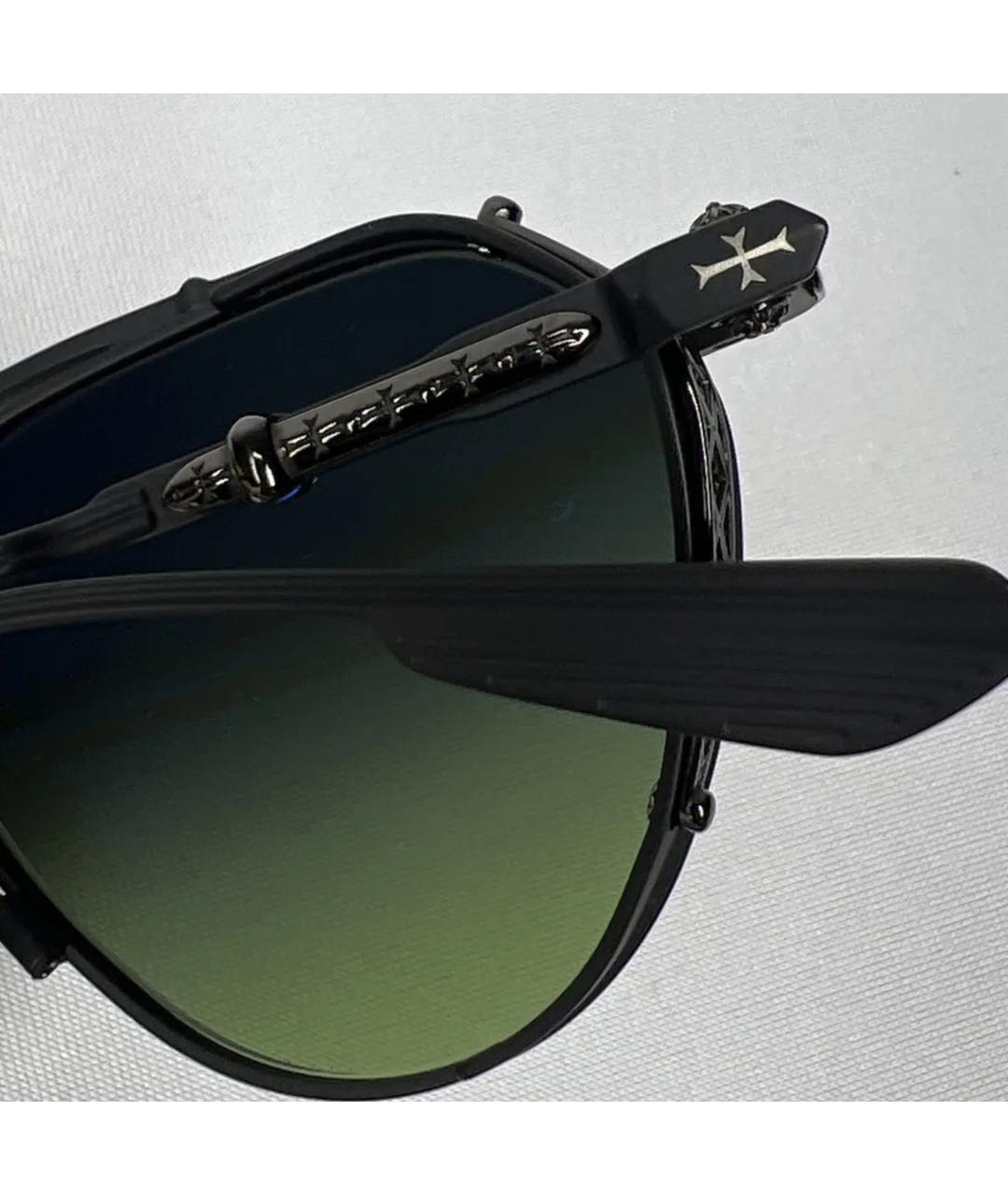 CHROME HEARTS Черные металлические солнцезащитные очки, фото 3