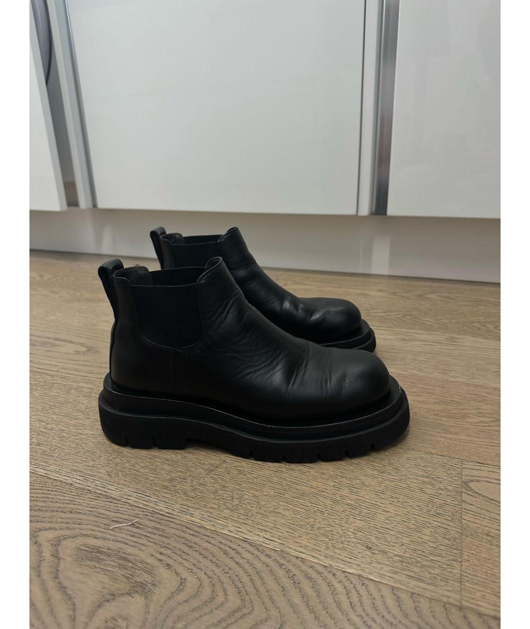 BOTTEGA VENETA Черные кожаные полусапоги, фото 6