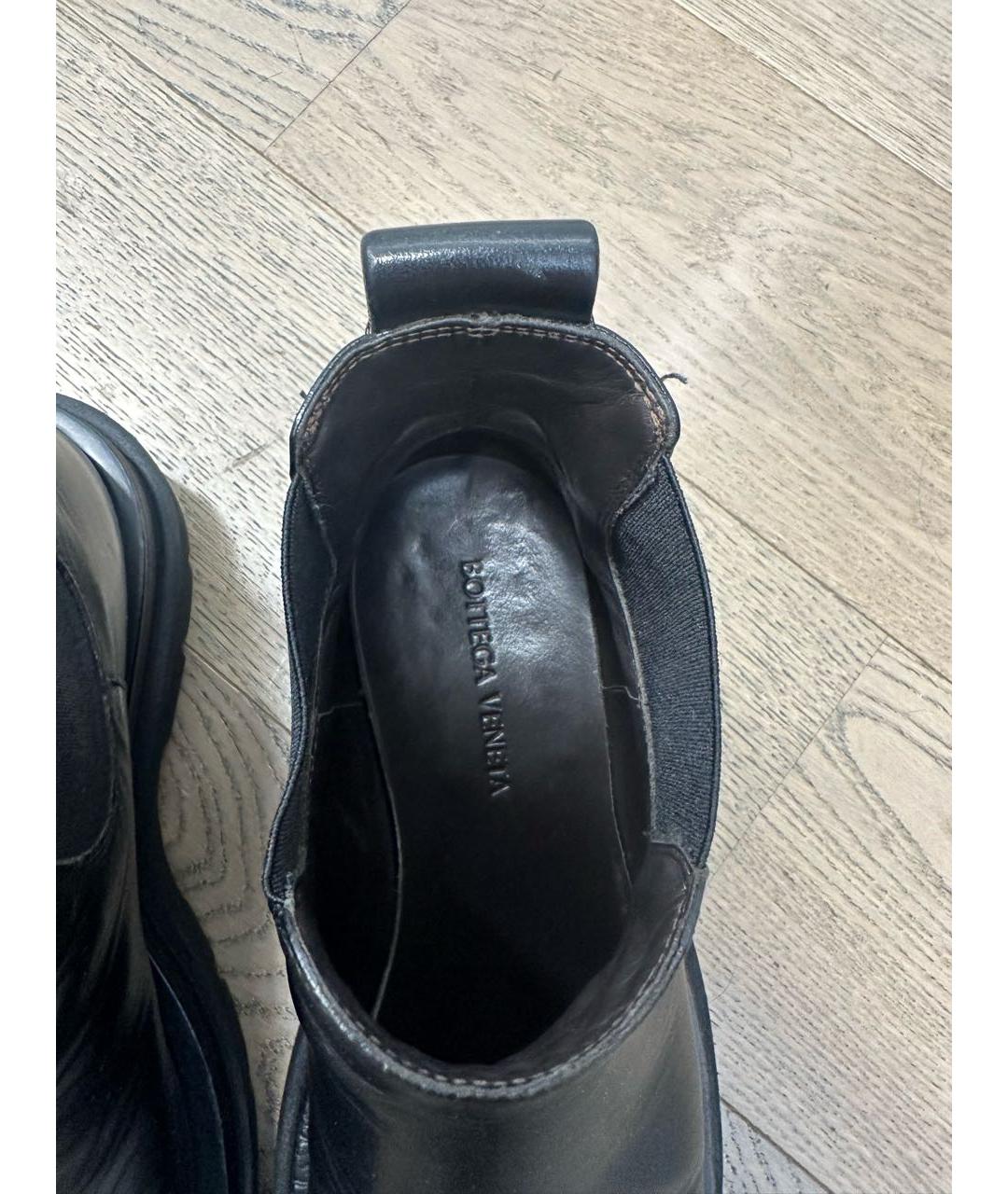 BOTTEGA VENETA Черные кожаные полусапоги, фото 7