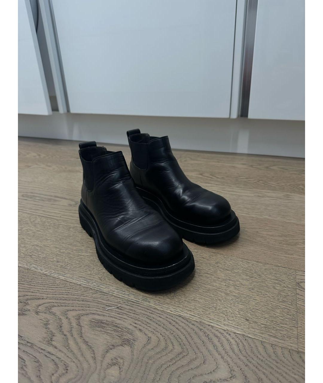 BOTTEGA VENETA Черные кожаные полусапоги, фото 5