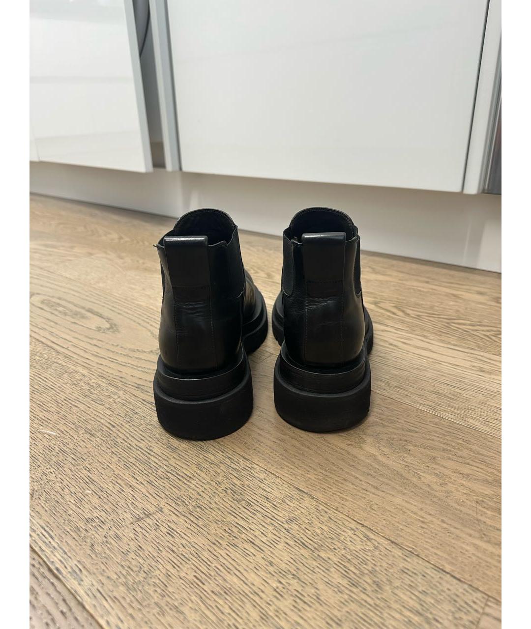 BOTTEGA VENETA Черные кожаные полусапоги, фото 4