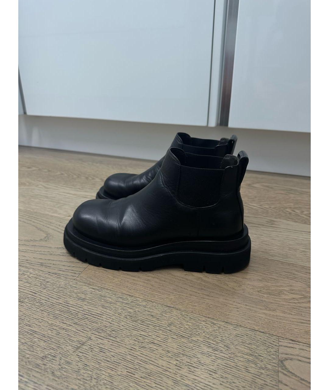BOTTEGA VENETA Черные кожаные полусапоги, фото 3