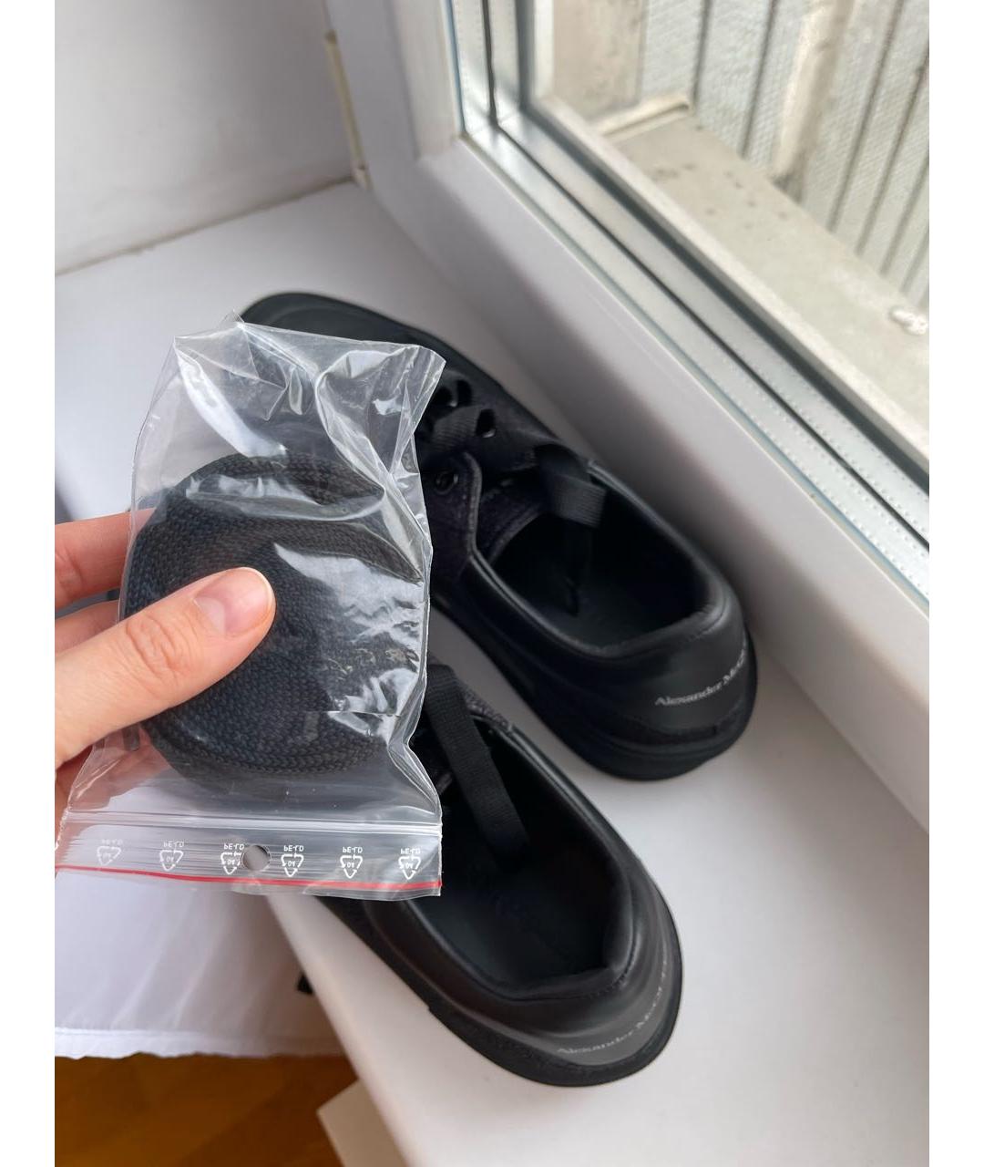 ALEXANDER MCQUEEN Черные текстильные низкие кроссовки / кеды, фото 6