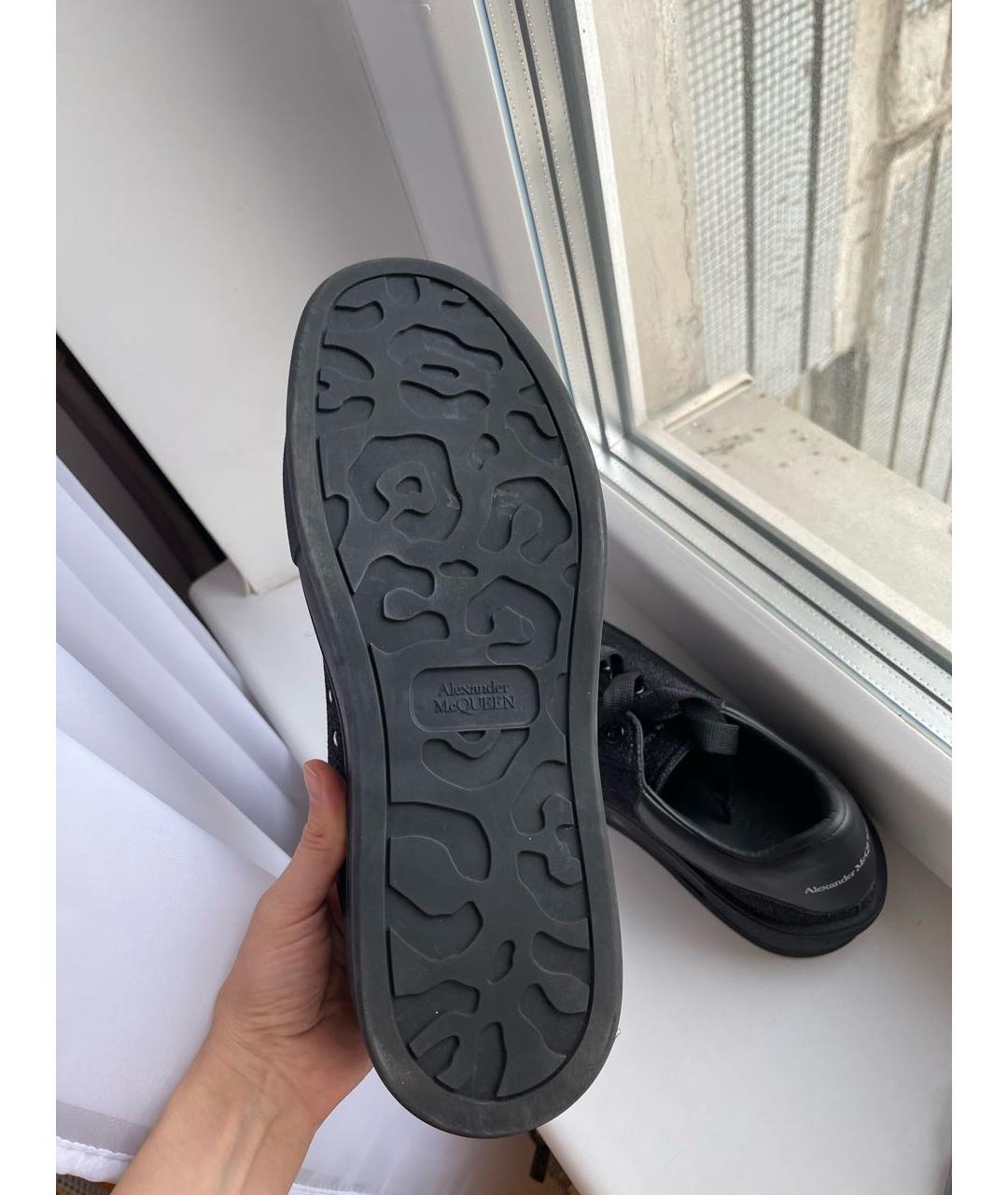 ALEXANDER MCQUEEN Черные текстильные низкие кроссовки / кеды, фото 7
