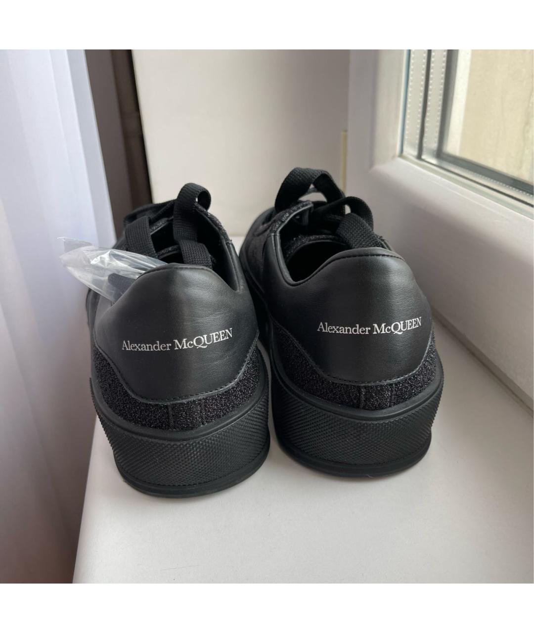 ALEXANDER MCQUEEN Черные текстильные низкие кроссовки / кеды, фото 4