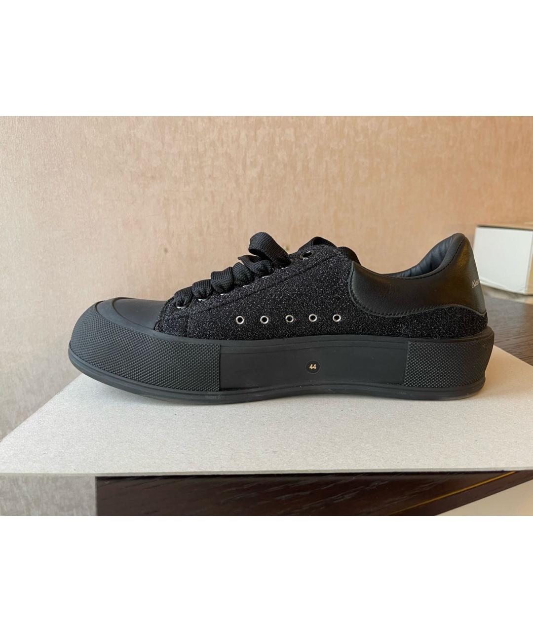 ALEXANDER MCQUEEN Черные текстильные низкие кроссовки / кеды, фото 9