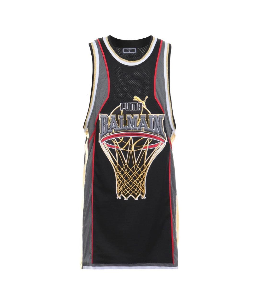 BALMAIN Черная синтетическая майка, фото 1