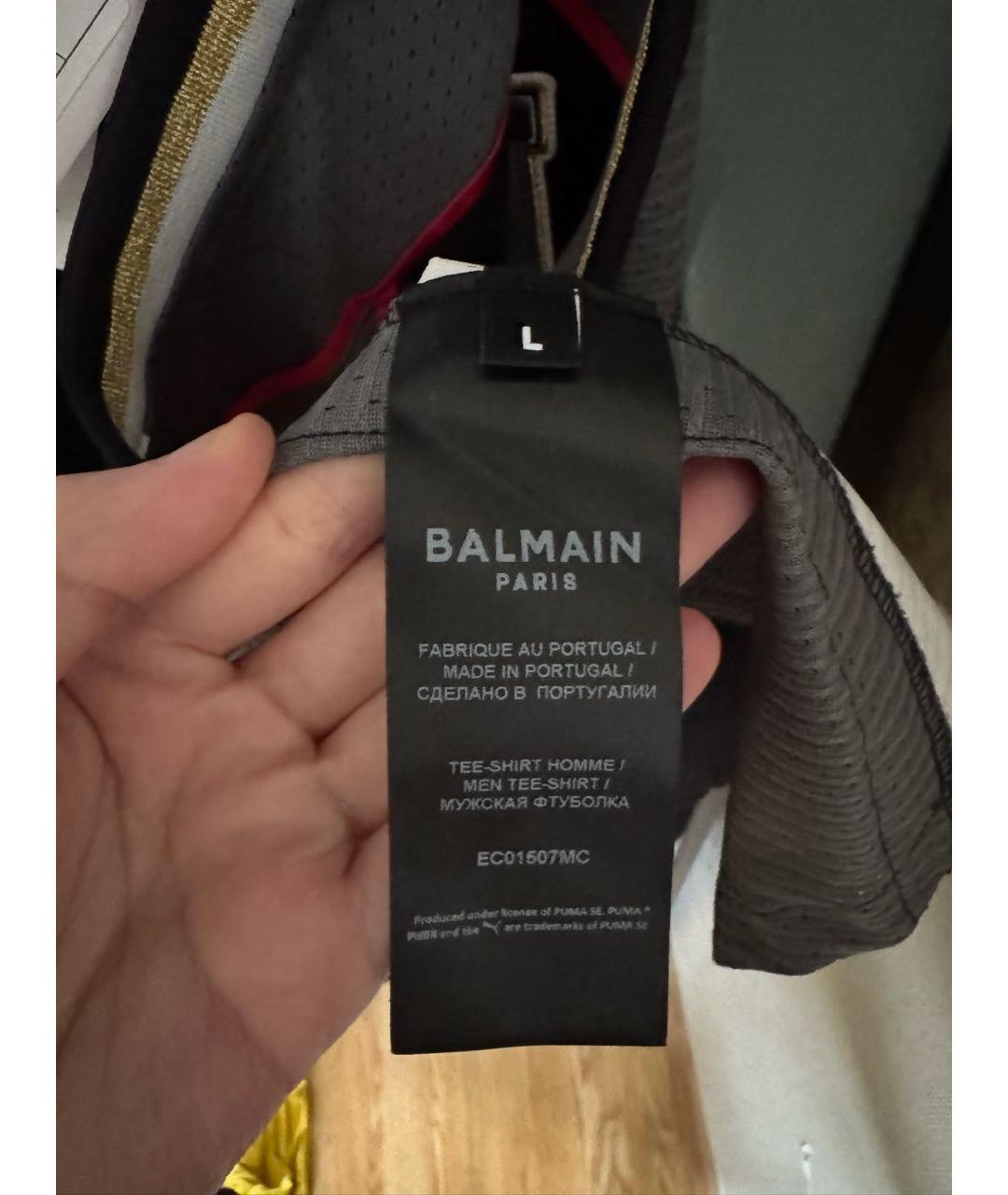 BALMAIN Черная синтетическая майка, фото 5