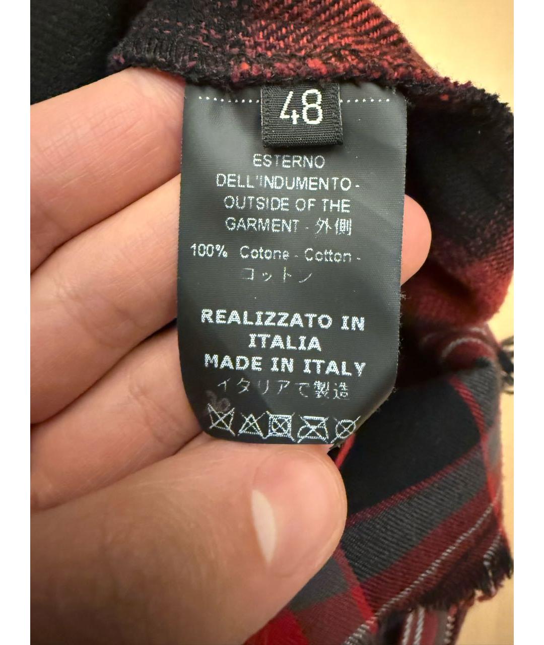 GIORGIO BRATO Бордовая хлопковая кэжуал рубашка, фото 5