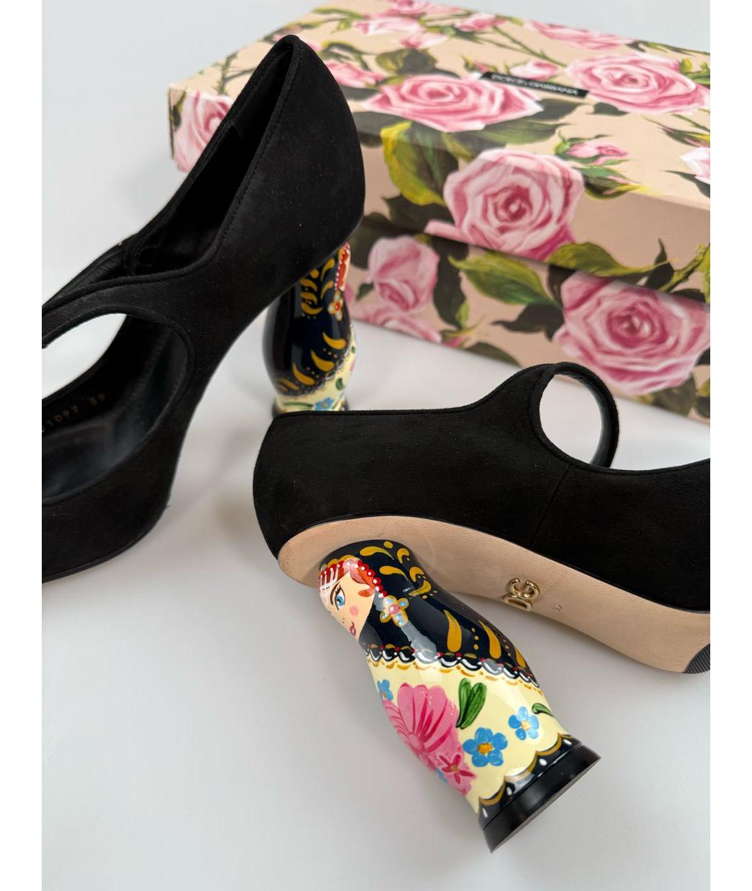 DOLCE&GABBANA Черные замшевые туфли, фото 4