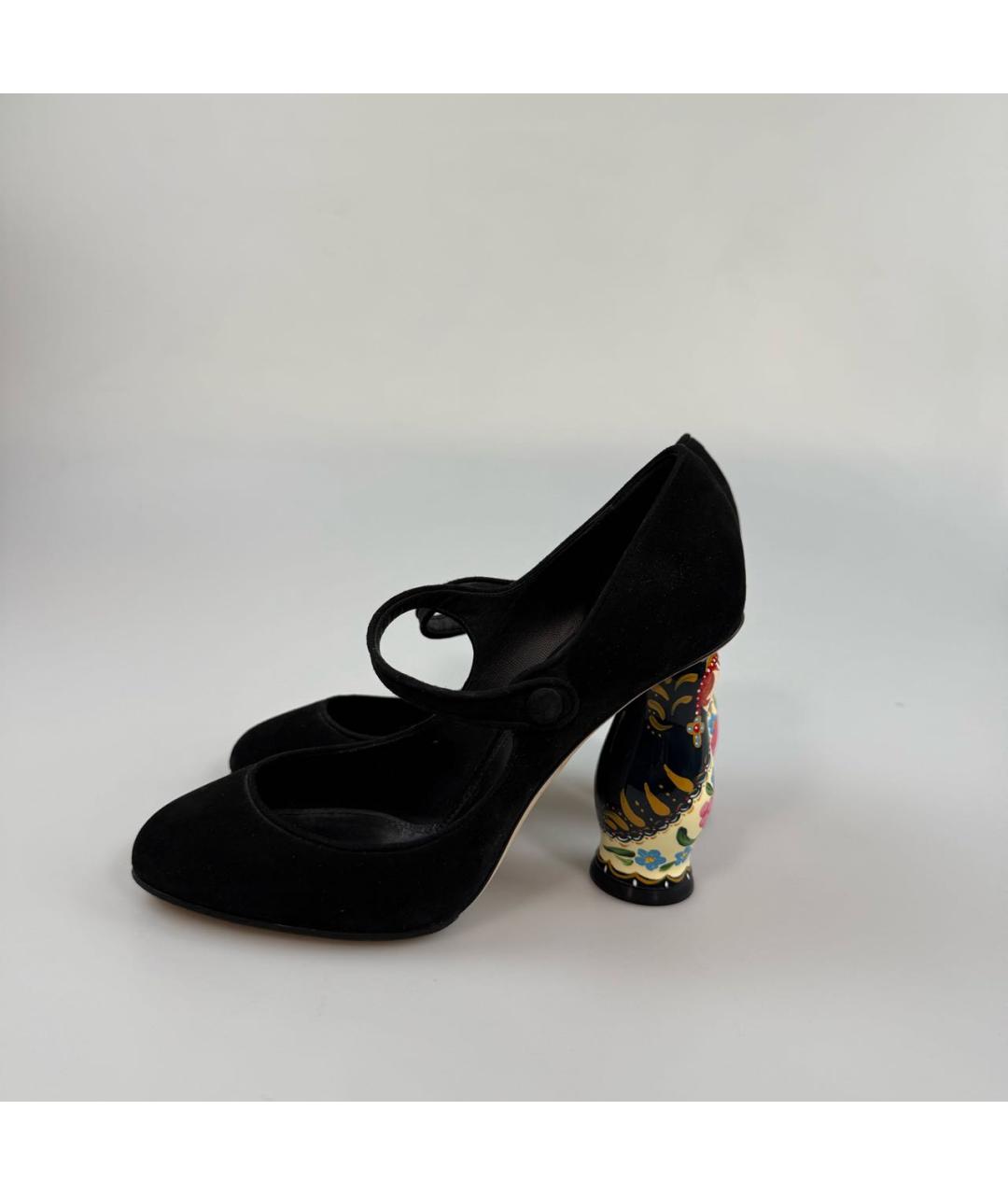 DOLCE&GABBANA Черные замшевые туфли, фото 6