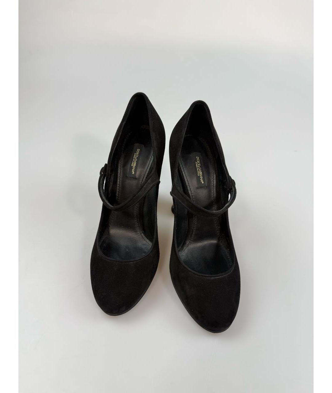 DOLCE&GABBANA Черные замшевые туфли, фото 2