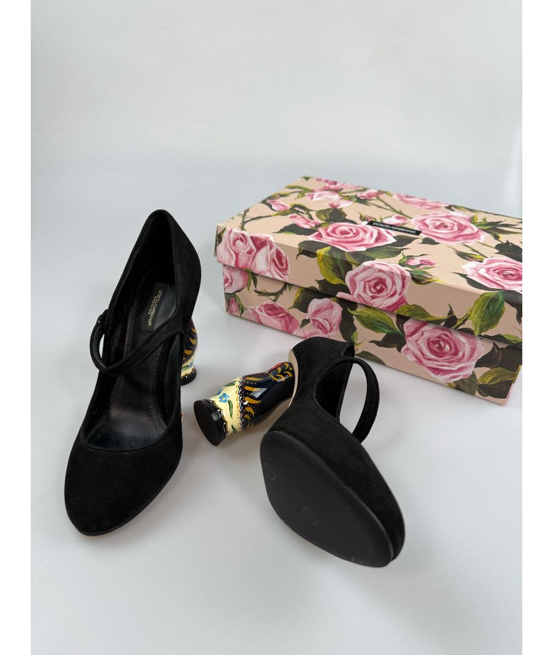 DOLCE&GABBANA Черные замшевые туфли, фото 5