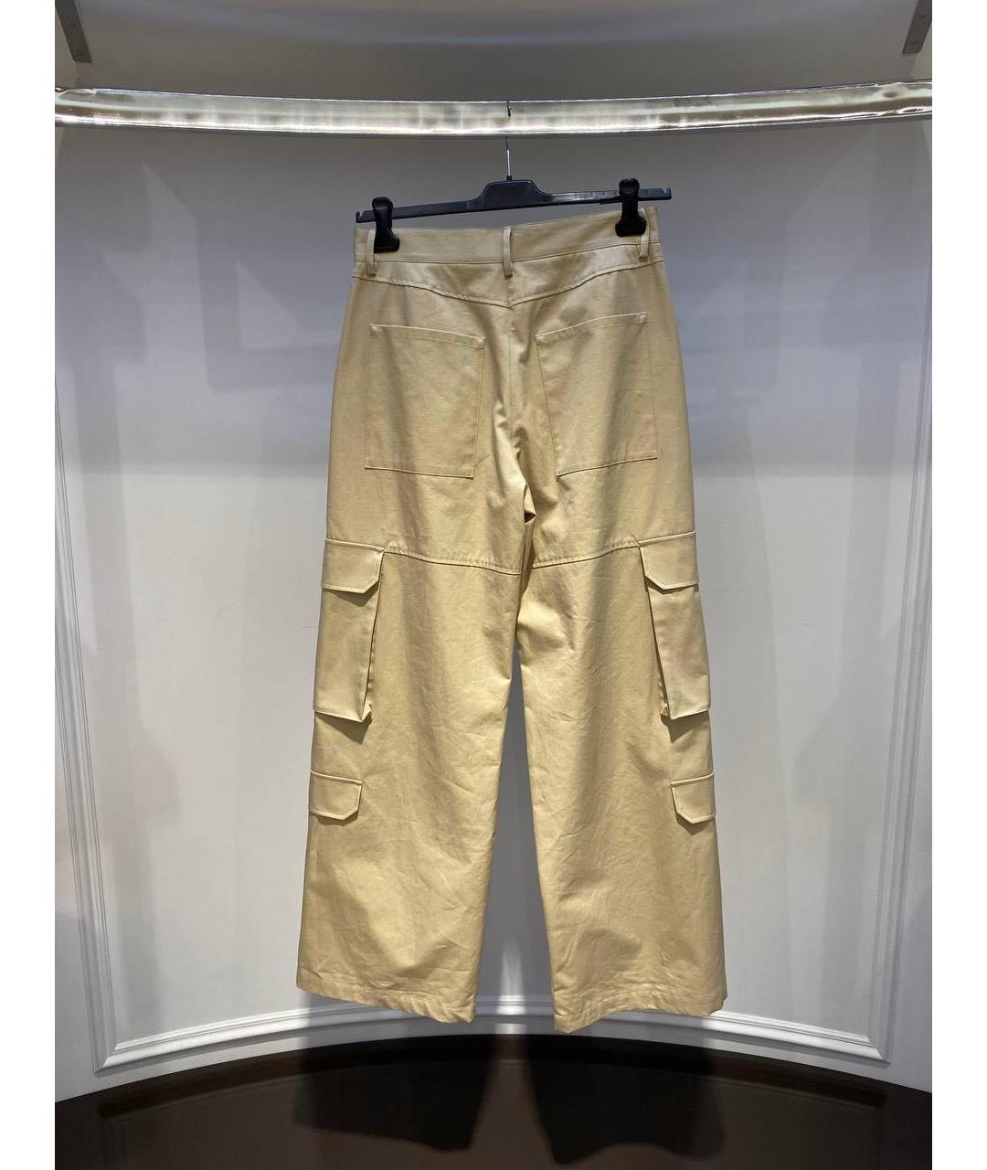 MSGM Бежевые хлопковые прямые брюки, фото 2