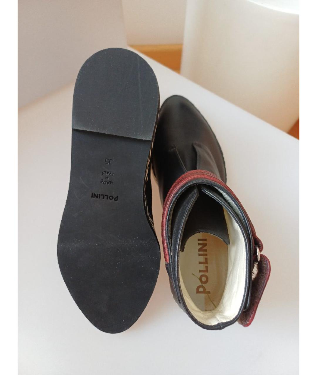 POLLINI Черные кожаные ботинки, фото 8