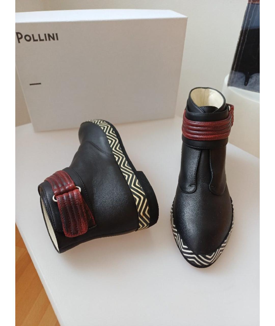 POLLINI Черные кожаные ботинки, фото 4