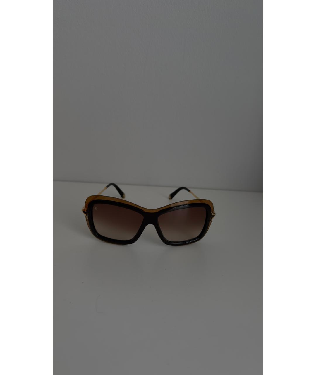 LOUIS VUITTON Коричневые пластиковые солнцезащитные очки, фото 10