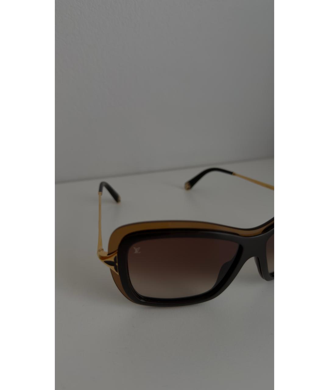 LOUIS VUITTON Коричневые пластиковые солнцезащитные очки, фото 7